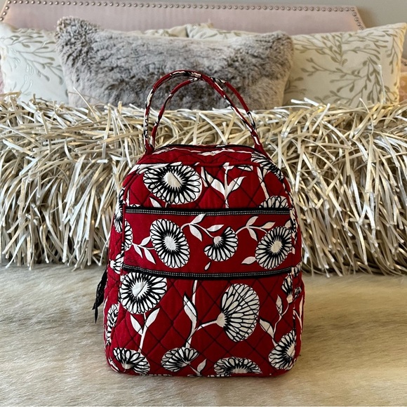 VERA BRADLEY Deco Daisy 2011 Zipper Insulated Lunch Bunch Bag Box Red Floral - Picture 1 of 12